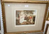 William J. Allingham, Pastoral Scenes, a pair of early 20th Century colour stipple engravings, both signed in pencil