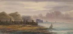 Edwin Earp, View of a Chain Pier, watercolour