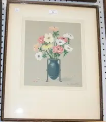 Charles H. Hollinghurst, Decorative Flowers, tempera on paper