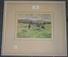 C. Bird, View of Cattle in a Field, early/mid-20th Century watercolour and pencil
