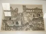 Valerie Thornton, The Bishop's Palace, St Davids, colour etching with aquatint