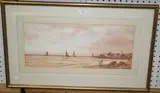 T. Mortimer, Coastal View, watercolour and gouache over pencil