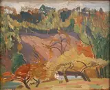 Robin Wallace, Kerne Bridge, nr Ross on Wye, 1945, oil on wood panel