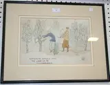 Margaret Lilias Hodgson, Gathering Apples with the Lady up to Wildbrooks' and 'The Private and Personal Circus of the Lady up to Wildbrooks, 1918, two watercolours with ink