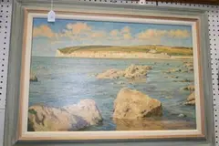 Michael J. Cruickshank, Receding Tide at Cuckmere Haven, oil on canvas