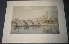 Kenneth C. Holmes, View of Richmond Bridge, watercolour and pencil