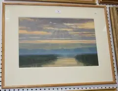 John Foulger, Towards Evening, Arundel from the River, acrylic on board