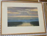 John Foulger, Towards Evening, Arundel from the River, acrylic on board