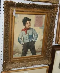 M. Bonomi, An Italian Street Boy smoking, oil on canvas