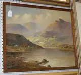 F. E. Jamieson, Ballater nr Balmoral' (Highland Landscape with Distant Cottages), oil on canvas