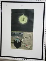 Study of a Japanese Terrace by A. Hemus, hand-coloured etching, sold May 2012