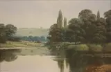 Spencer Coleman, On the River Wey, near Guildford, oil on canvas