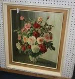 A. Nikolsky, Still Life Study of Roses in a Vase, 1966, oil on canvas