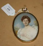 William Joshua Smith, Oval Miniature Portrait of a Lady, purportedly Maudie Wagner, née Reyersbach, watercolour on ivory