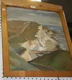 Ruth Eyre, View of Rottingdean Cliffs, 1947, oil on board