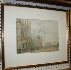 Kings Parade, Cambridge by Alfred W. Rich, watercolour, sold May 2012