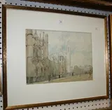 Alfred W. Rich, Kings Parade, Cambridge, watercolour