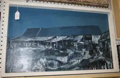 Bruce Hurn, Gidney's Barn Yard: Night, acrylic on board