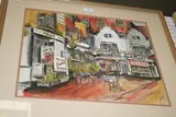 Philip Martin, View of East Street, Brighton, 1971, watercolour and ink