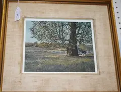 George McLachlan, Lonesome, near Fort Langley' (Landscape with a Cow under a Tree), acrylic on board