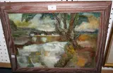 Harold Kopel, Riverview, oil on canvas laid on board