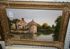 Bernard Page, View of Scotney Castle, oil on canvas