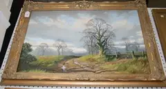 Vincent Selby, Rural Landscape with Country Track, oil on canvas