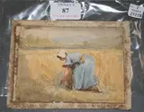 Basil Bradley, Woman Reaping, watercolour over pencil traces