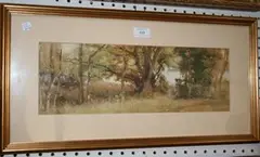 W. Chant Murray, View of a Woodsman in a Copse, 1904, watercolour