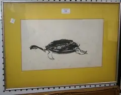 Heinz Inlander, Tortoise, charcoal drawing