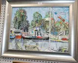 Diego Molleja Aguilar, Harbour, Seville, Spain, oil on canvas
