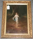 Georgie Hobson, Nymph in a Woodland, signed, oil on canvas
