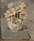 Diana Low, Japanese Anemones, oil on board
