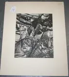 James Newton, The Trap' (Science Fiction Scene with Two Nude Women and Giant Eagle), pen, ink and wash