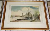 Henrietta Nathan, View of Kew Bridge from the Bank of the River Thames, watercolour