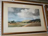 John Pillow, Sunny Period - Sussex' (Downland Landscape), watercolour