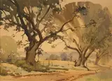Jack Merriott, Downland View, watercolour