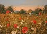 Paul Evans, Quiet Evening, near Litlington, watercolour and gouache