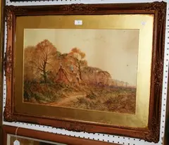 William Baker, Cottage in a Woodland Landscape, 1907, watercolour
