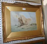 W. Stewart, Fishing Boats in Coastal Waters, watercolour