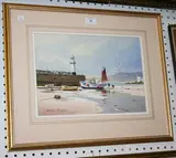 Denis Pannett, The Harbour, St Ives, watercolour