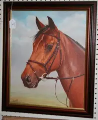 Geoffrey Lilley, Portrait of a Horse's Head, oil on canvas