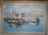 Bernard Laarhoven, Continental Harbour View, oil on canvas
