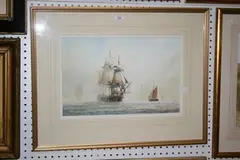 David G. Bell, H.M.S. Agamemnon' (Study of the Sailing Ship), watercolour