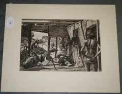 James Newton, Last Woman' (Science Fiction Scene with Woman and Monster Ants), pen, ink and wash