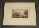 The Park, Henbury' (Landscape with Cattle) by Sir Charles D'Oyly, 7th Baronet, watercolour, sold Dec 2011