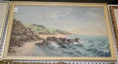 Reg Kidger, Coastal View, oil on board