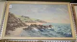 Reg Kidger, Coastal View, oil on board