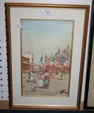 C. Menegazzi, View of St Mark's Square Venice, watercolour and gouache