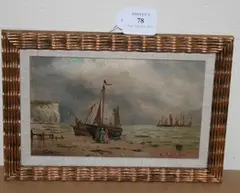 Abraham Hulk Junior, Coastal View, oil on board